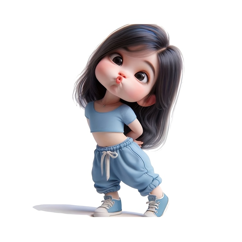 Laptop Accessories Girls - Sevimli Karikatür Kız Su Geçirmez Vinil
