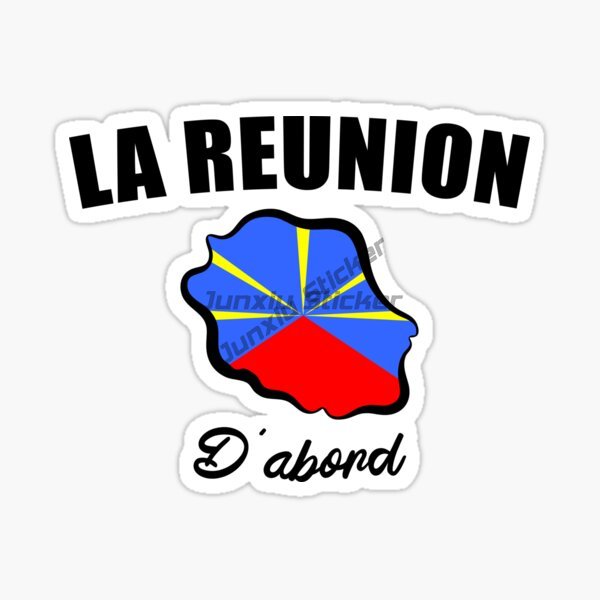 Laptop Accessories Logo - Reunion Adası Bayrağı Araba Çıkartmaları Bisiklet