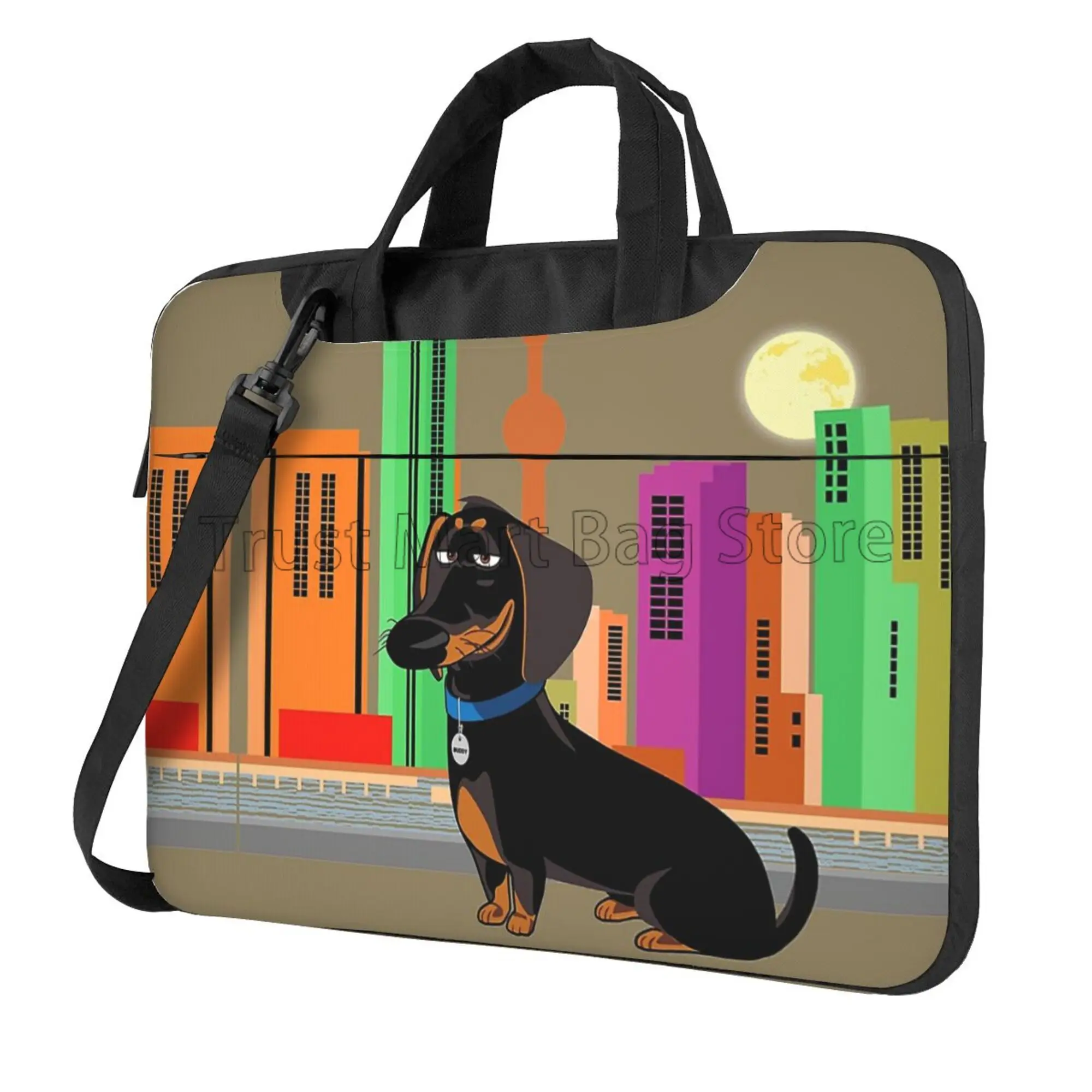 Laptop Accessories Travel Case - Sevimli Dachshund baskı dizüstü taşıma çantası