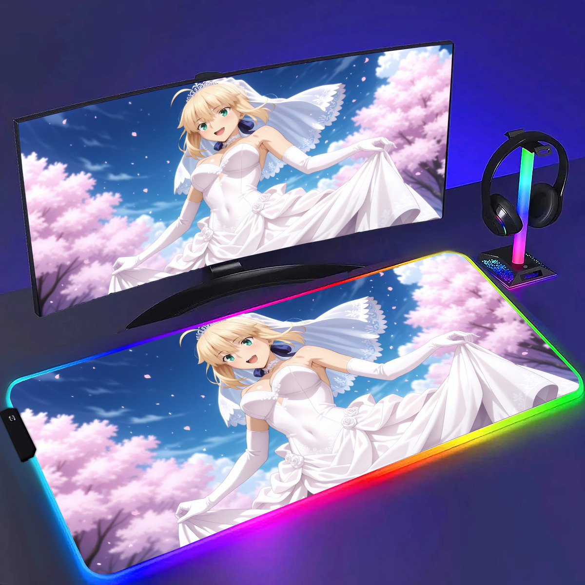 Laptop Accessories Rgb - RGB Anime Kader Saber MousePad E-Spor