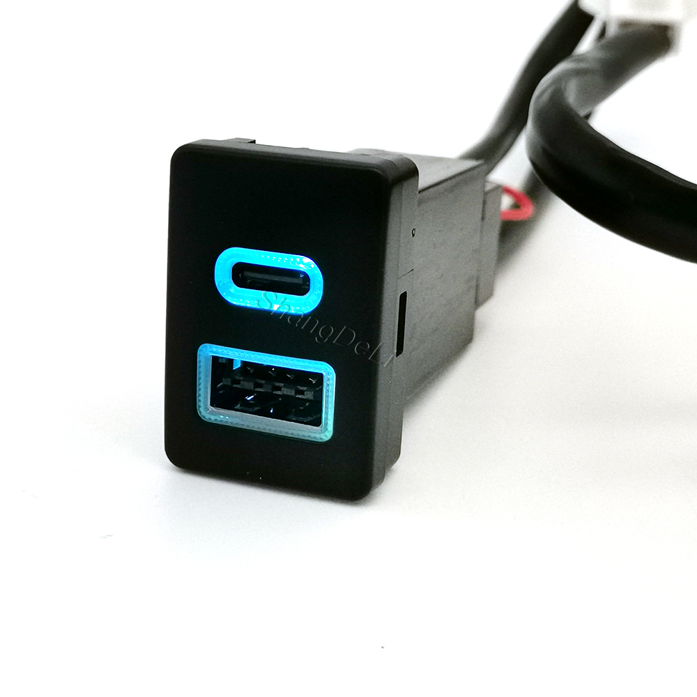 Araba Mavi LED Işık çifte şarj - Usb C Power Adapter incelemesi ve fiyatı
