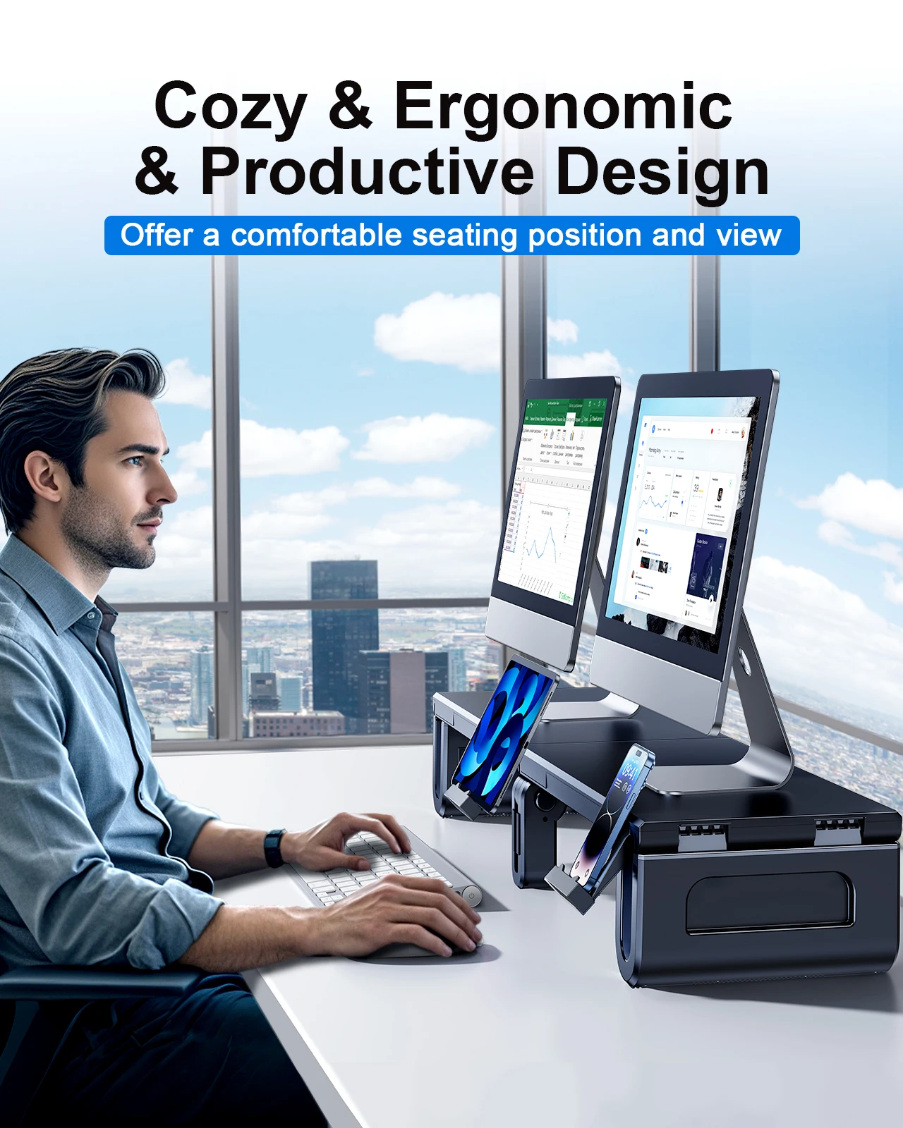 Oatsbasf çift monitör standı y - Laptop Stand Riser incelemesi ve fiyatı