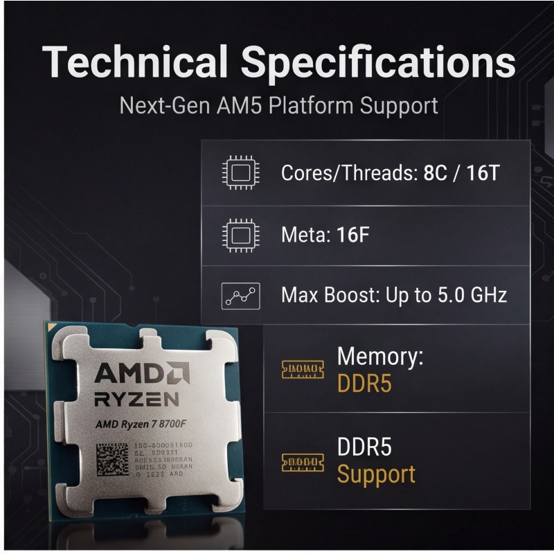 Ryzen 7 8700F İşlemci 4NM Üret - Amd Cpu Ryzen 7 incelemesi ve fiyatı